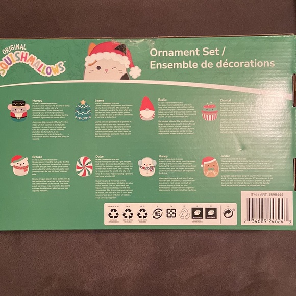 New Squishmallow Christmas Ornament Set of 8 - Picture 2 of 5